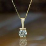 RARE 2.00 Ct Certified Treated  White Diamond Solitaire Pendant in 925 Silver