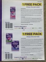Always Discreet Single Pack Liners & Single Pack Pads Voucher, Exp 2 Mar