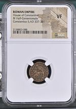 NGC VF GLADIATOR REVERSE AE3 of Constantius II AD 337-361 VERY FINE Bronze VF