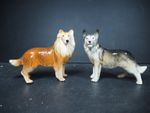 2 x Vintage Melba Ware Ceramic Dogs -  Collie & Alsatian