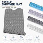 Shower Mat Non Slip Bathtub Anti Mould Rubber Strong Suction Large Bath Mat