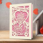 Personalised Wedding Day Card Papercut Greeting Card Congratulations Bride&Groom