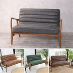 RETRO STYLE SOFA FAUX LEATHER RESTAURANT BAR LOUNGE SEATING WAITING ROOM SEATING