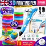 3D Printing Pen Kids Bundle - 350 ft PLA Birthday Gift set for Creative Minds