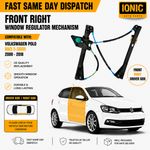 VW Polo Mk5 (5-Door) Driver Right Front Window Regulator Mechanism 2009–2018