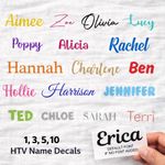 HTV Iron-On Name Label 1,3,5,10 Personalised Clothing Name School Uniform Fabric