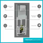 Hudson Reed - Dual Flush Concealed WC Cistern with Wall Hung Frame - XTY015