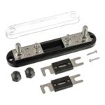 400A ANL Fuse Holder, ANL Fuse Block with 2Pcs 400 Amp Fuses, M10 Stud Terminals