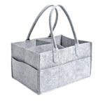 Felt Baby Diaper Organizer Caddy Changing Nappy Kids Storage Carrier Grey Bag UK