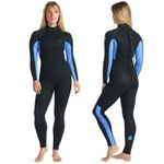 C-Skins Surflite 4:3mm Women's Wetsuit Black/Blue Tie Dye/Blue - 10S