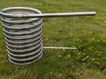 Double length 32mm tube water heater coil w/ detachable tails & 2m hose, UK made
