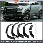 6PCS FOR LAND ROVER DEFENDER 110 L663 2020+ WHEEL ARCH FENDER FLARES GLOSS BLACK
