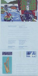 GB Stamps Aerogram / Air Letter APS26 - 6p Harp, Music, Coracle Welsh Issue 1974