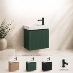 Compact Bathroom Vanity Unit & Basin Sink Cloakroom 400mm Wall Hung