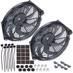 16" UNIVERSAL CURVED 12V RADIATOR INTERCOOLER ELECTRIC PUSH PULL COOLING FANS
