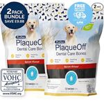 Dog Dental Bones Plaque Tartar Remover Bacon Treat Bones 2 Pack Bundle