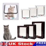 Pet door 4 way locking Small Medium Large Dog Cat Flap Magnetic White Frame