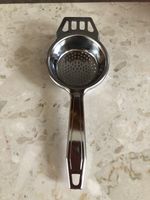 Vintage Retro Art Deco Style Skyline Chrome Plate Loose Leaf Tea Strainer VGC