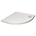 White Quadrant Stone Resin Shower Tray with Corner Waste Position - 900 x 900mm