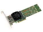 PCIe 3.0 8X Controller Card For 2 M.2 NVMe M Key (M2 NGFF). PLX PEX 8747