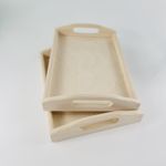 Wooden Serving Trays 30 cm Long, Set of 2, For Decoupage / Unpainted