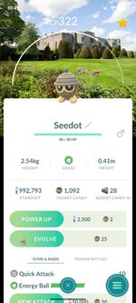 Pokemon Go Seedot ( National Trust ) Chirk background