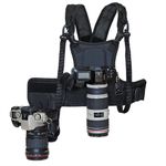 Camera Carrying Strap With Side Holster DSLR Cameras Dual 2 Camera Harness Vest
