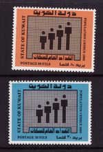 Kuwait 1980 Population Census set MNH mint stamps