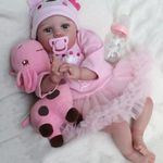 22" Reborn Baby Dolls Vinyl Silicone Lifelike Newborn Realistic Girl Doll Gift