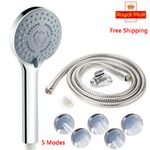 Shower Head Set Universal Multi Function Chrome Anti-Limescale Bath With Hose UK