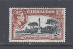GIBRALTAR GVI 1938 2s BLACK AND BROWN   PERF 14 MINT LIGHTLY HINGED    SG 128