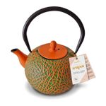 Olive & Orange Tetsubin Style Cast Iron Teapot Teakettle 800ml by Charbrew