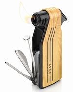 VVAY Soft Flame Pipe Lighter with Built-in 9.2 x 4.5 x 2 centimetres, Wood 