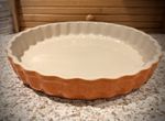 Le Creuset 1.35L Orange Stoneware Fluted Tart Dish Baking Pie Pan Collectible