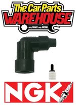 NGK LZFH NON Resistor Spark Plug Cap / Cover (Black) 90º (8710)