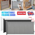 86cm x 300 cm Retractable Baby Toddler Gate Safety Folding Pet Dog Gates Stairs