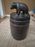 Black Forest Style Tobacco Jar with Lid. Wooden Box.no makers mark