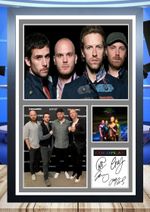 (444)  coldplay music legends signed a4 photograph framed/unframed