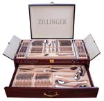 GOLD ZILLINGER LEAF DESIGN 72 PIECE GOLD CUTLERY SET STAINLESS STEEL CANTEEN XM