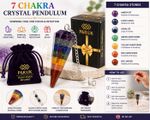 7 Chakra Pendulum Crystal – Dowsing Reiki Healing Gemstone with Velvet Pouch