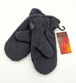 Heat Holders Women’s Grey Fleece Mittens Insulated Warm Wrist Logo