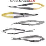 Dental Castroviejo Needle Holder Micro Scissors Set Surgical Suture Forceps CE