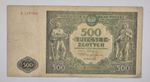 Poland 500 Zlotych 1946 Pick P-121 Milczak 121a Series B Polish Banknote VF