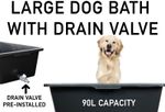 DOG BATH/Pool for LARGER DOGS with Easy-to-Empty DRAIN Tap, For Inside & Outside