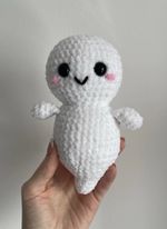 Crochet White sparkly/shimmery Ghost Amigurumi Plush Soft Toy Hand Made