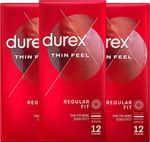 Durex Thin Feel Latex Condoms for More Sensitivity Regular Size