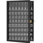 48 Slots Shot Glass Display Case With Removable Shelves Wall Mounted Cabinet UK