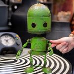 Metal Garden Robot Ornament - Rustic Green Unique Garden Decor