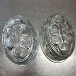 Vintage Glass Jelly Blancmange Molds, Set of 2 5 X4 Inch.
