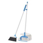 Amazon Basics Broom with Handled Dustpan, Blue and White
